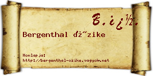 Bergenthal Őzike névjegykártya